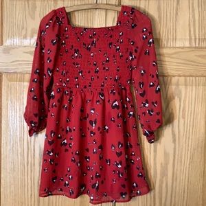 EUC girls smocked heart print dress